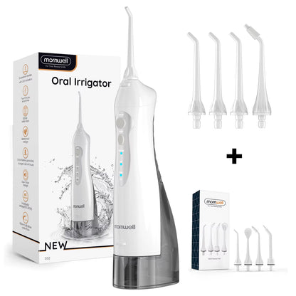Dental Floss Portable Cordless F18 Oral Irrigator 3 Cleaning Modes Waterproof Rechargeable Dental Cleaner 4 Nozzles Clean Gums